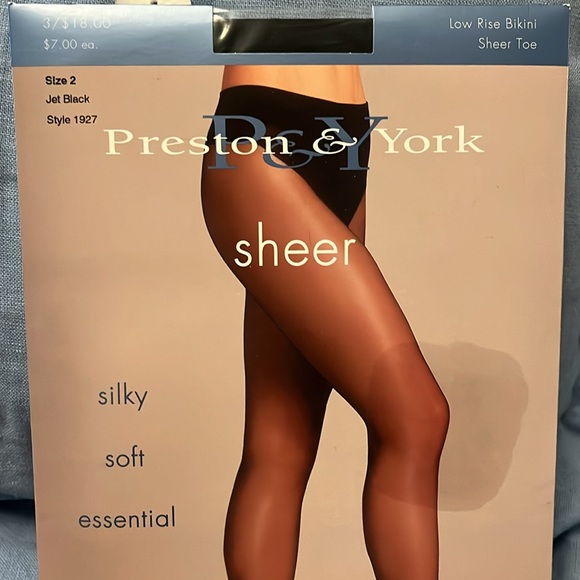 Preston & York Sheer Black Pantyhose - Size 2 - Picture 4 of 7